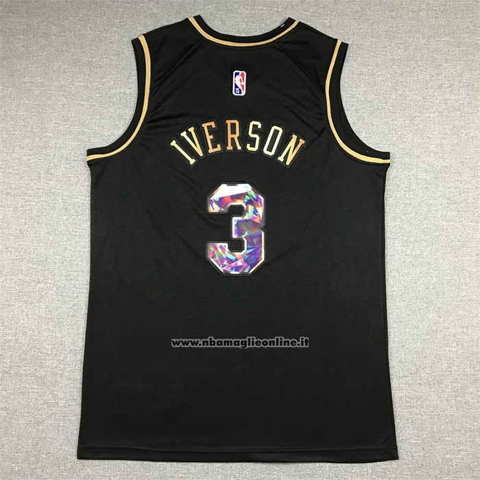Maglia Golden Edition Philadelphia 76ers Allen Iverson #3 2021-22 Nero